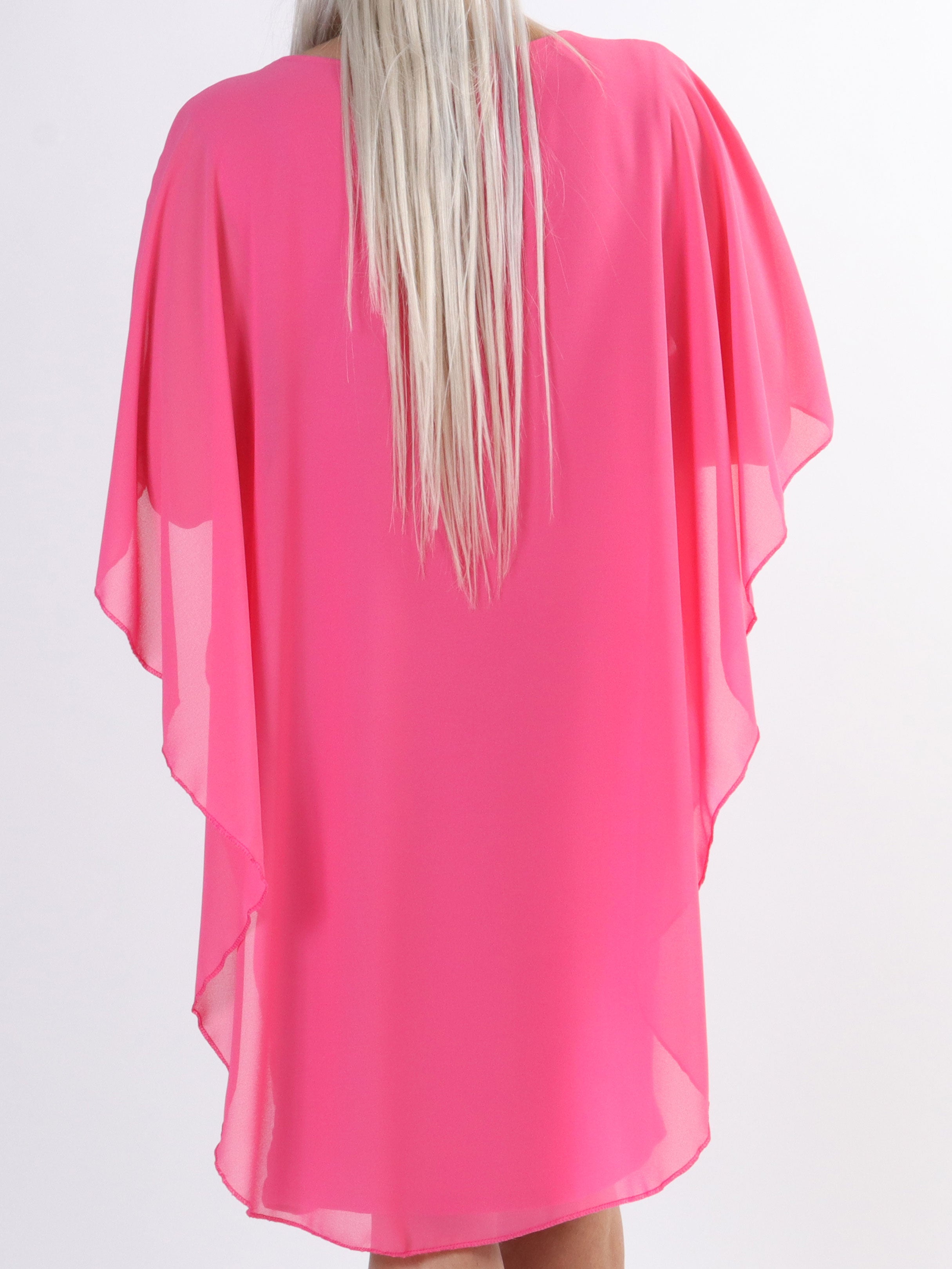 Kenya Crystal - Plus size tunikakjole med chiffonlag og similisten